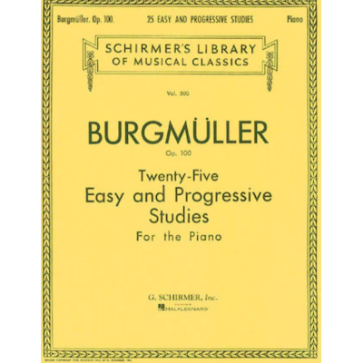 (#109) Burgmüller Twenty-Five Easy and Progressive Studies for the Piano, Op. 100