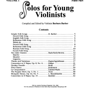 (#212) Solos for Young Violinists Violin Part and Piano Acc., Volume 1