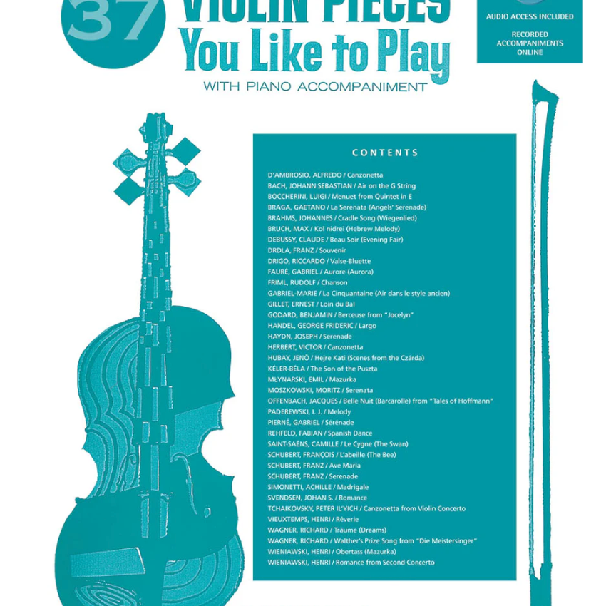 (#213) 37 Violin Pieces You Like to Play  (VIOLIN AND PIANO)